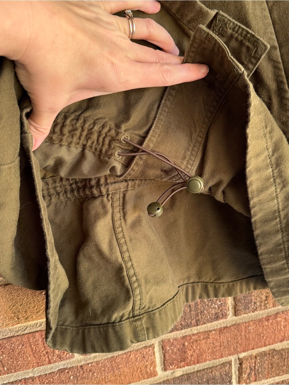 Olive Green Button-Front Utility Jacket - Picture 6 of 11